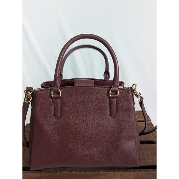 Nine West Tansy Jet Set Satchel Shoulder Purse Crossbody Bag Merlot Maroon - Picture 7 of 16